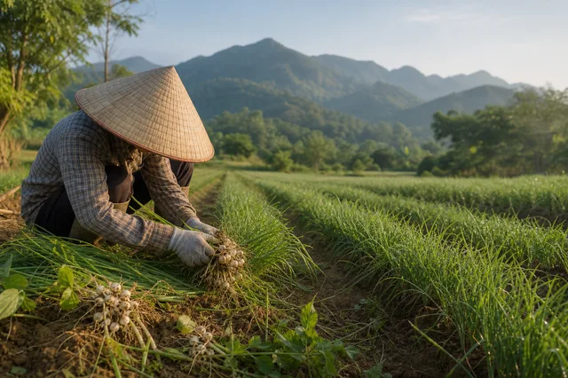 Thu hoạch trong hành trình tạo nên Hành tăm Yên Thủy